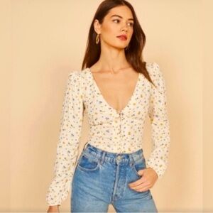 Reformation Puff Nell Top in Winnie Floral